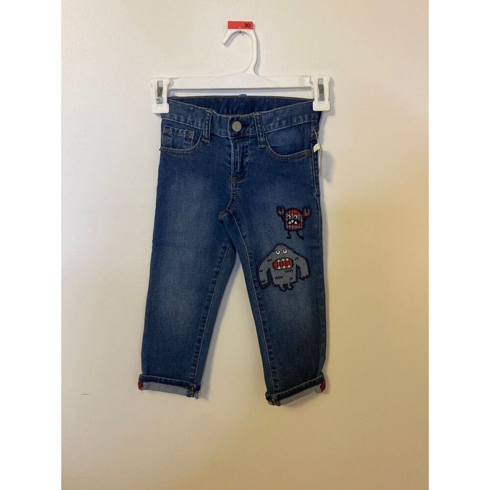 Gap Toddler Slim Fit Embroidered Monster Jeans